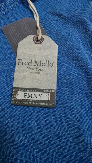 Fred Mello maglione blu nuovo taglia XL
