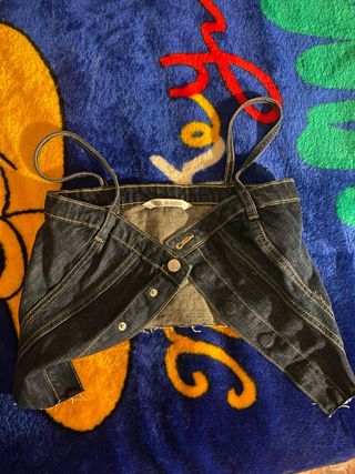 Top vaquero Zara azul Talla XS