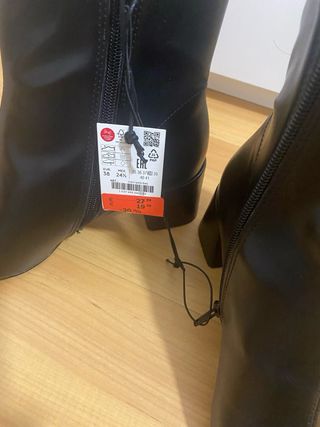 Botas Lefties Negras Tacón Cuadrado