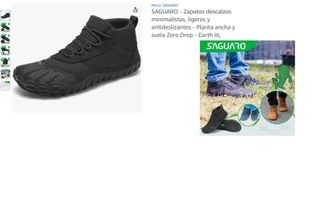 SAGUARO Zapatos Descalzos Trail Negro Talla 44