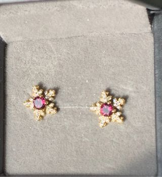 Pendientes Plata Rodolita