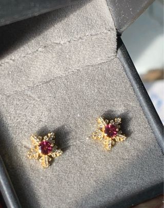 Pendientes Plata Rodolita