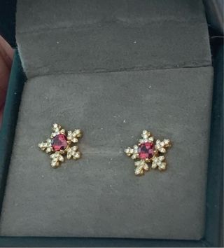 Pendientes Plata Rodolita