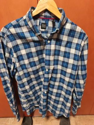 Camisa Pedro del Hierro cuadros azul y blanco