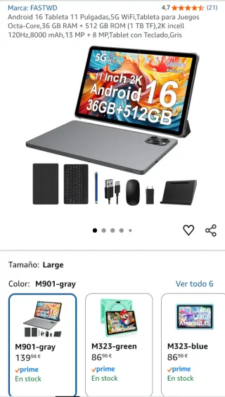 Android 16 Tableta 11 Pulgadas