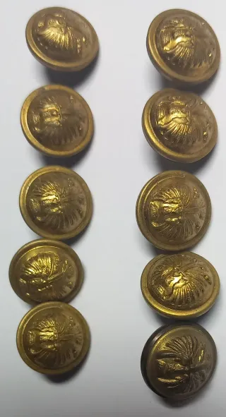 Lote de 10 botones militares