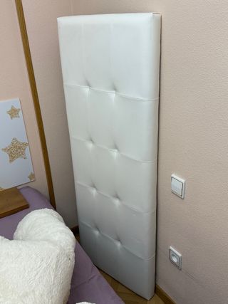 Cabecero Cama Piel Blanco.