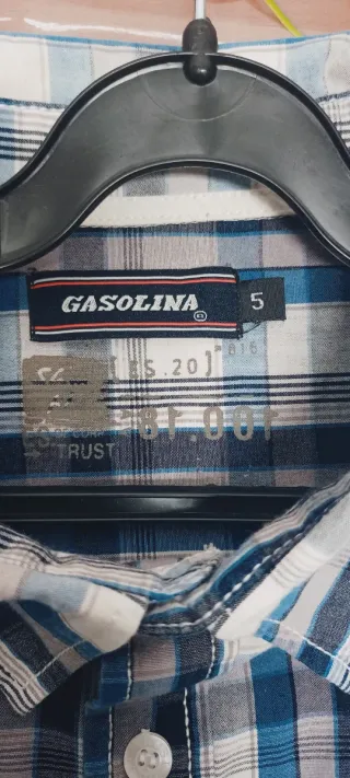 Camisa Gasolina Cuadros Azul Talla 5