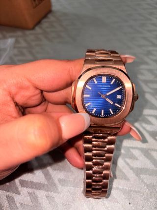 Patek Philippe Esfera Azul Oro Rosa