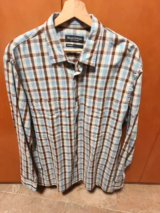 Camisa Marc O'Polo cuadros azul y marrón