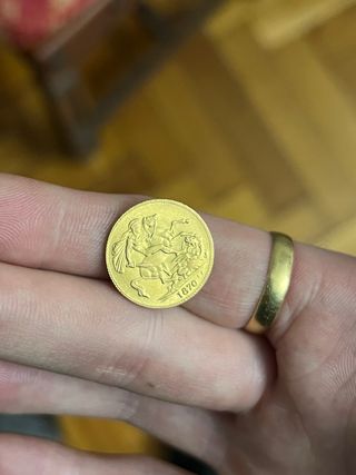 última semana Moneda Oro 22k 1870 Medio Soberano