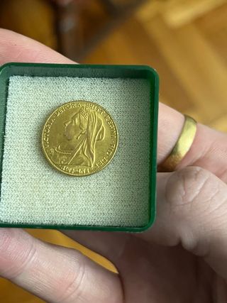 última semana Moneda Oro 22k 1870 Medio Soberano