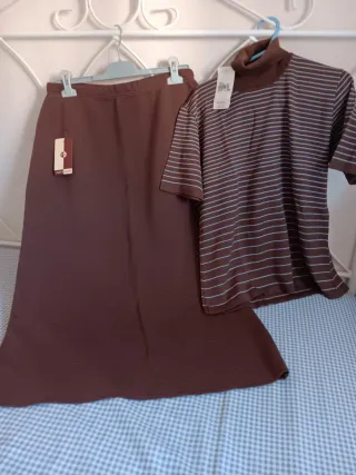 Conjunto de punto marrón y azul