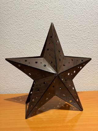 Portacandela a Stella in Metallo Marrone