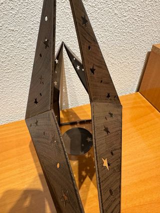 Portacandela a Stella in Metallo Marrone