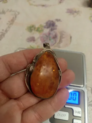 Colgante Plata Ámbar Gota