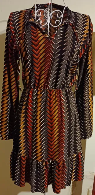 Vestido vintage estampado geométrico