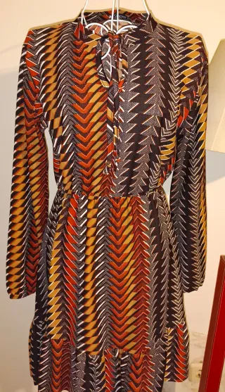 Vestido vintage estampado geométrico