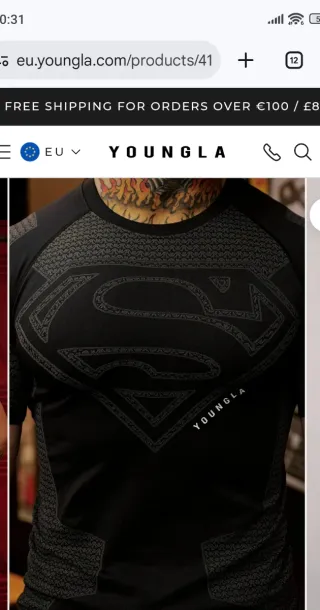 Camiseta Superman Youngla Talla M Negra