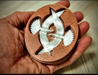 Cajita con tortolas y tarjeta Merry Christmas