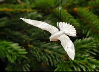 Cajita con tortolas y tarjeta Merry Christmas