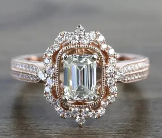 Anillo Oro 18k y Plata Ley Moissanita 1kl