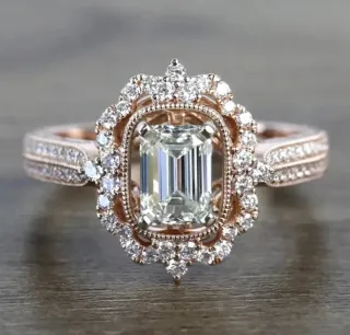 Anillo Oro 18k y Plata Ley Moissanita 1kl