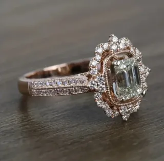 Anillo Oro 18k y Plata Ley Moissanita 1kl