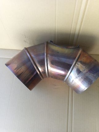 Curva 90° Inox Diámetro 150 con registro limpieza.