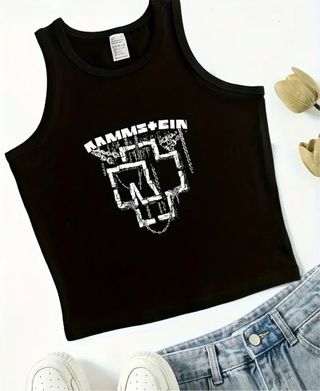 Camiseta Rammstein Crop Top Talla 44