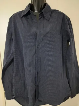 Camicia Lancetti a righe blu e argento