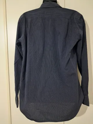 Camicia Lancetti a righe blu e argento