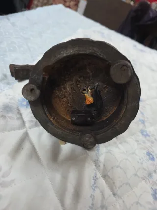 Portacandele antico in legno