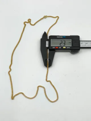 Cadena fina plana oro 18kt eslabón macizo