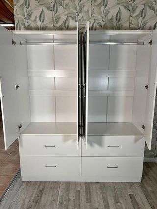 Armario 4 puertas blanco con espejo - enviamos