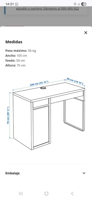 Escritorio blanco con cajón y puerta