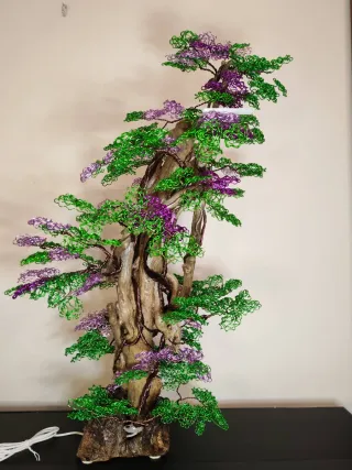 Lampada Albero Decorativo Metallo e Legno