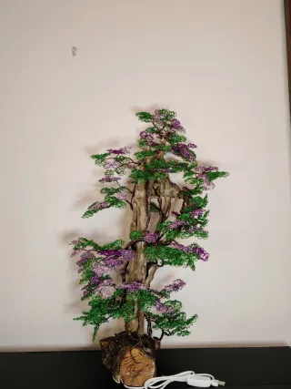 Lampada Albero Decorativo Metallo e Legno