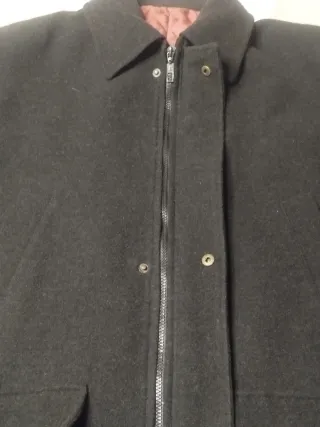 Chaquetón de paño hombre negro