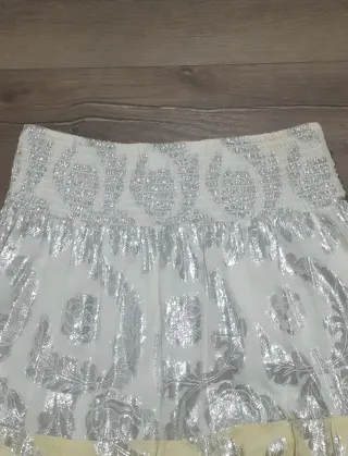 Falda larga volantes lentejuelas estampado