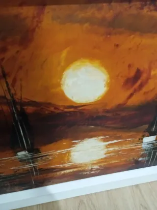 Cuadro de Veleros al Atardecer