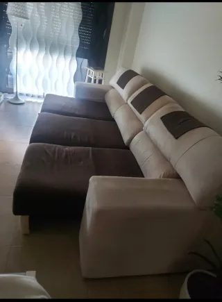 Sofá Cama Beige y Marrón