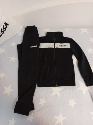 Chándal Adidas Negro Talla S (7-8 años)