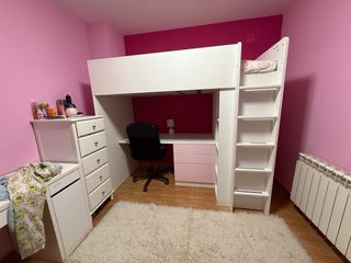 Litera con escritorio y armario