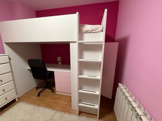 Litera con escritorio y armario