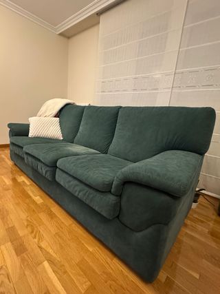 Sofá 3 plazas verde