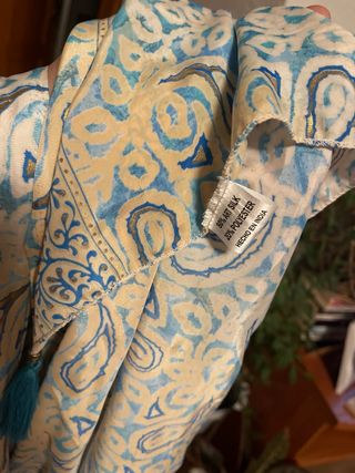 Bufanda con estampado paisley azul y amarillo