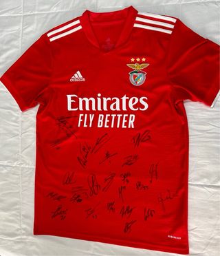 Camisola Benfica Autografada Adidas Tamanho M