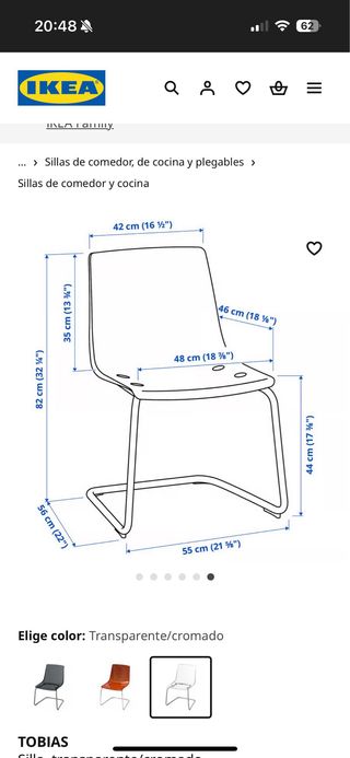 Seggiole TOBÍAS IKEA trasparenti/cromate