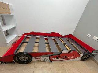 Cama infantil coche de carreras roja